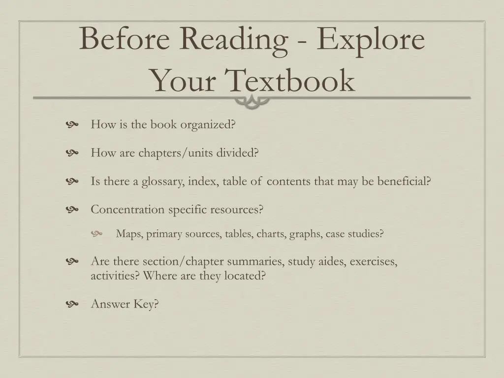 before reading explore your textbook