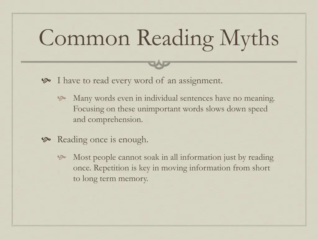 common reading myths