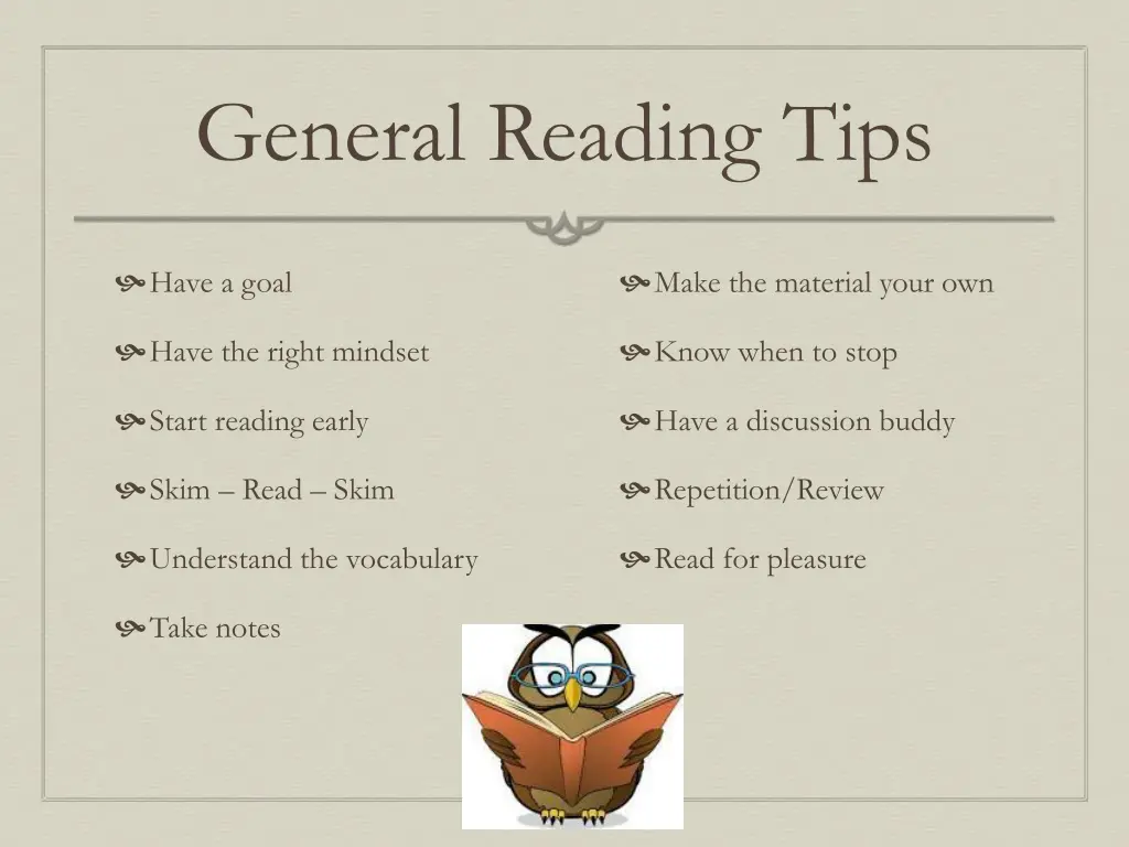 general reading tips