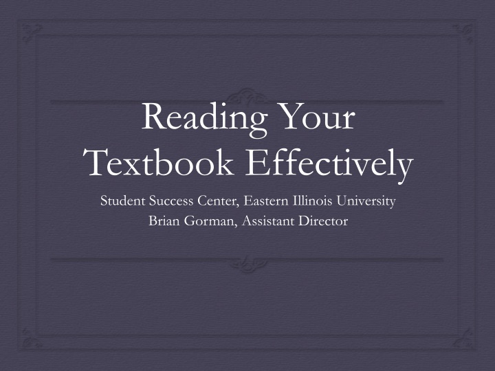 reading your textbook effectively student success