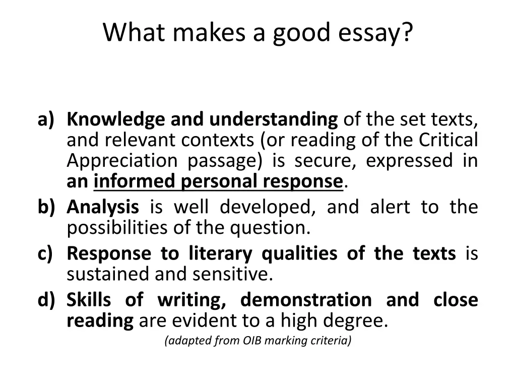 what makes a good essay