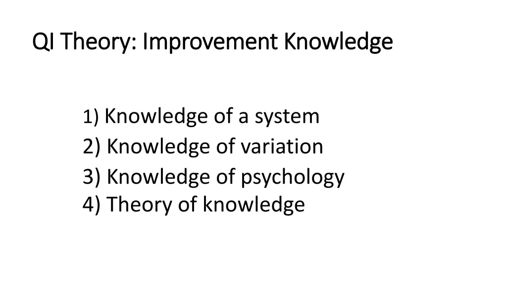 qi theory improvement knowledge qi theory