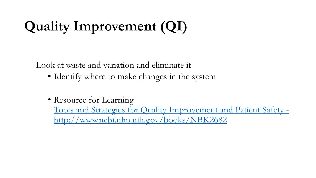 quality improvement qi