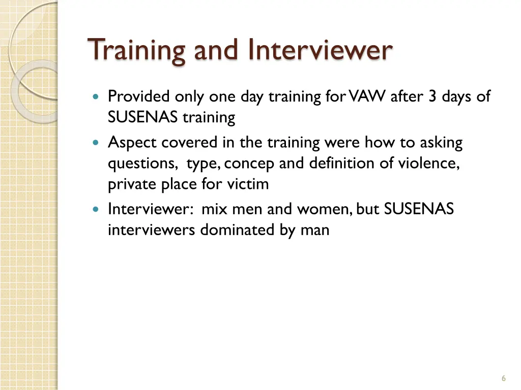 training and interviewer