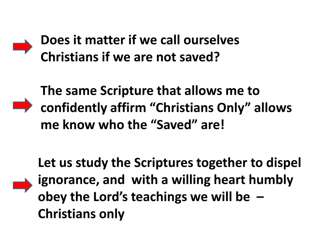 does it matter if we call ourselves christians