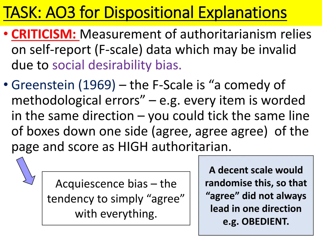 task ao3 for dispositional explanations task