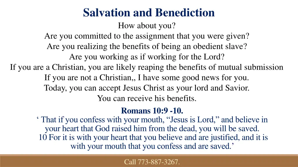 salvation and benediction how about