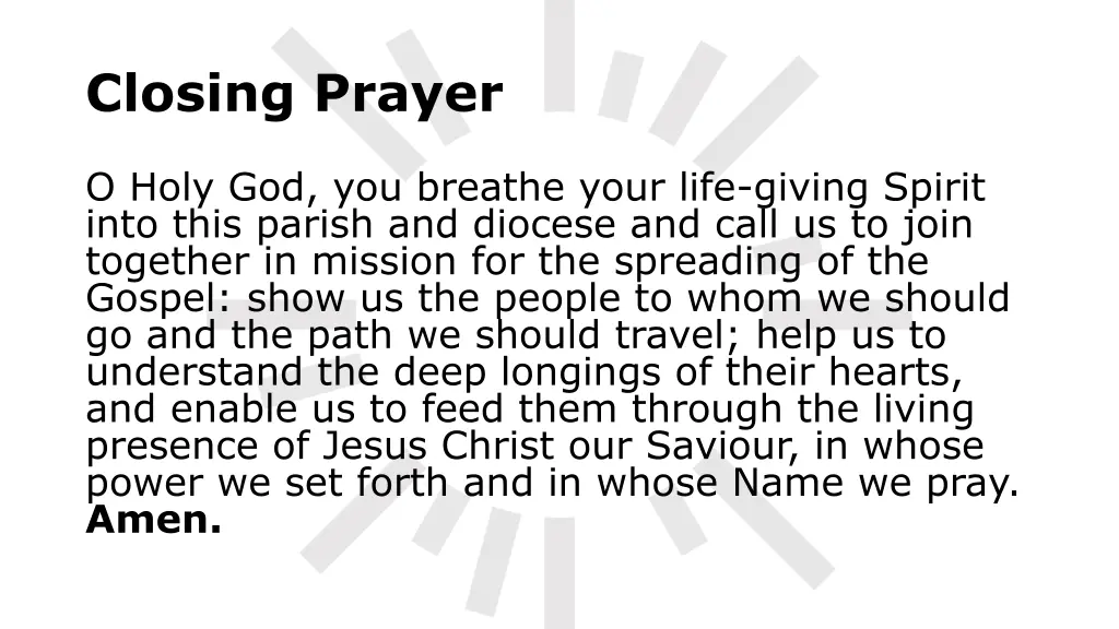 closing prayer