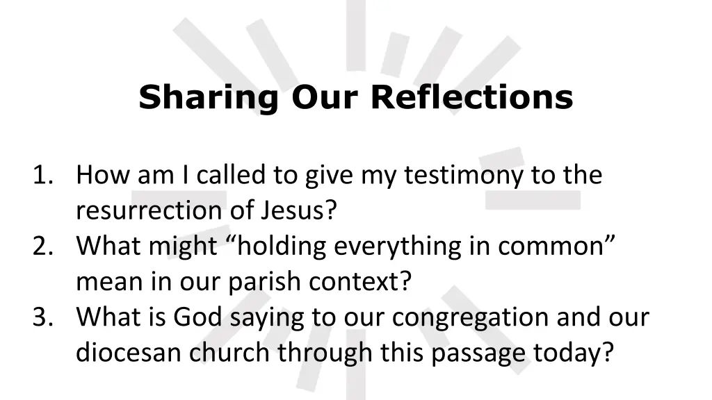 sharing our reflections