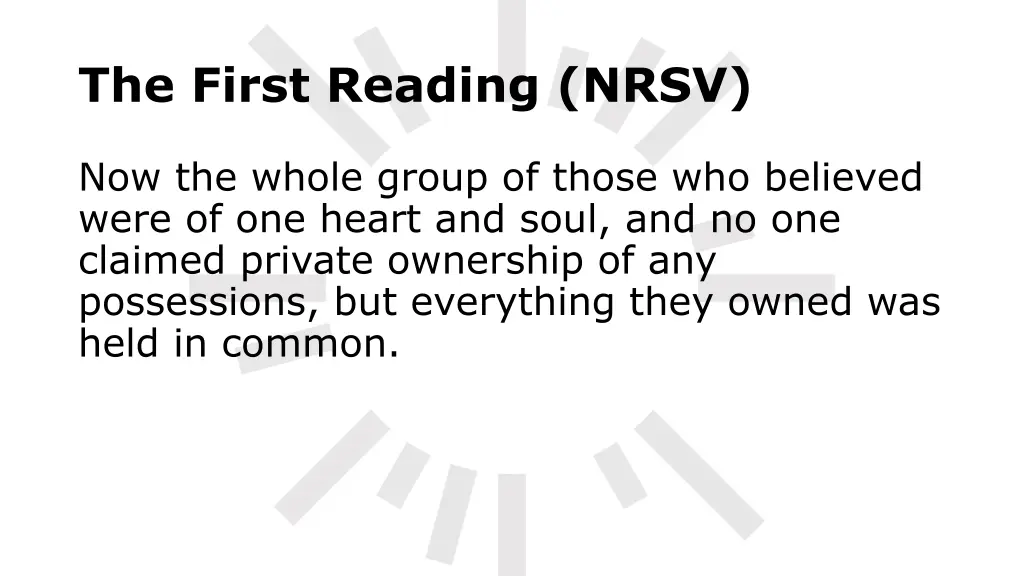 the first reading nrsv