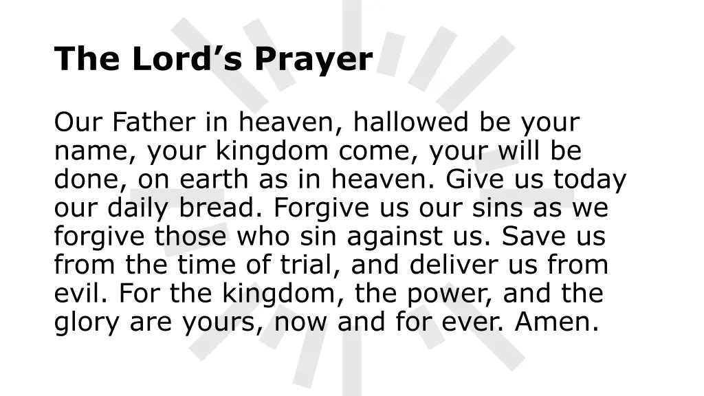 the lord s prayer