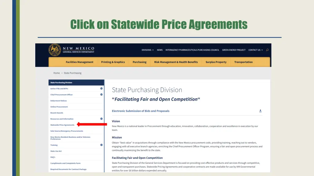 click on statewide price agreements