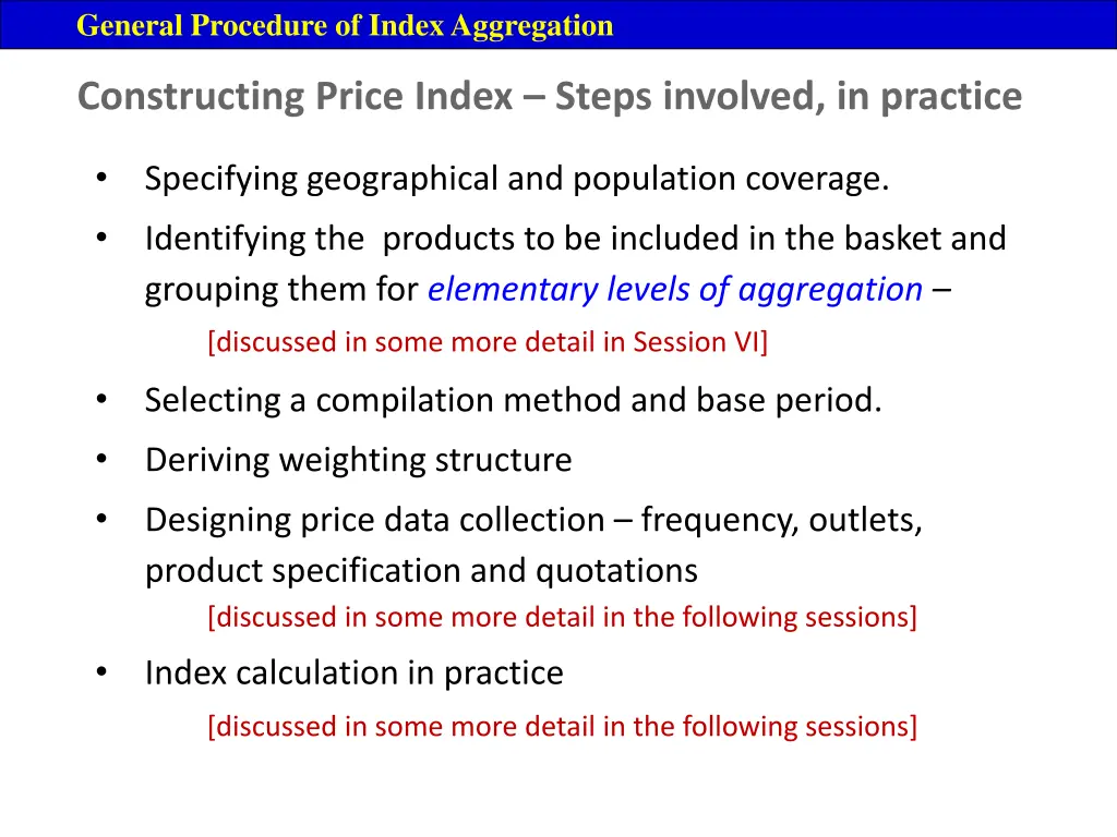 general procedure of index aggregation 1