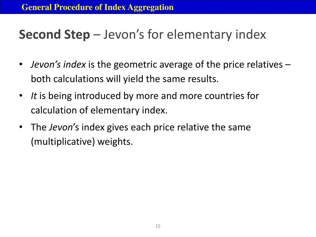 general procedure of index aggregation 12