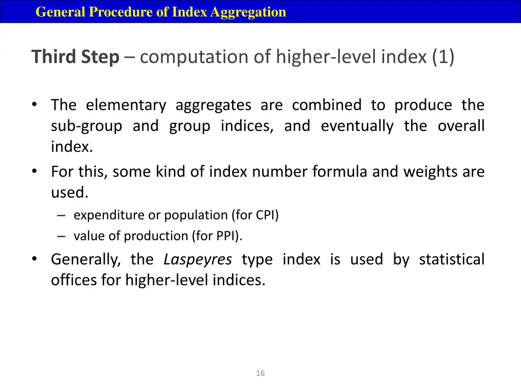 general procedure of index aggregation 13