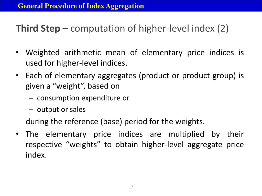 general procedure of index aggregation 14