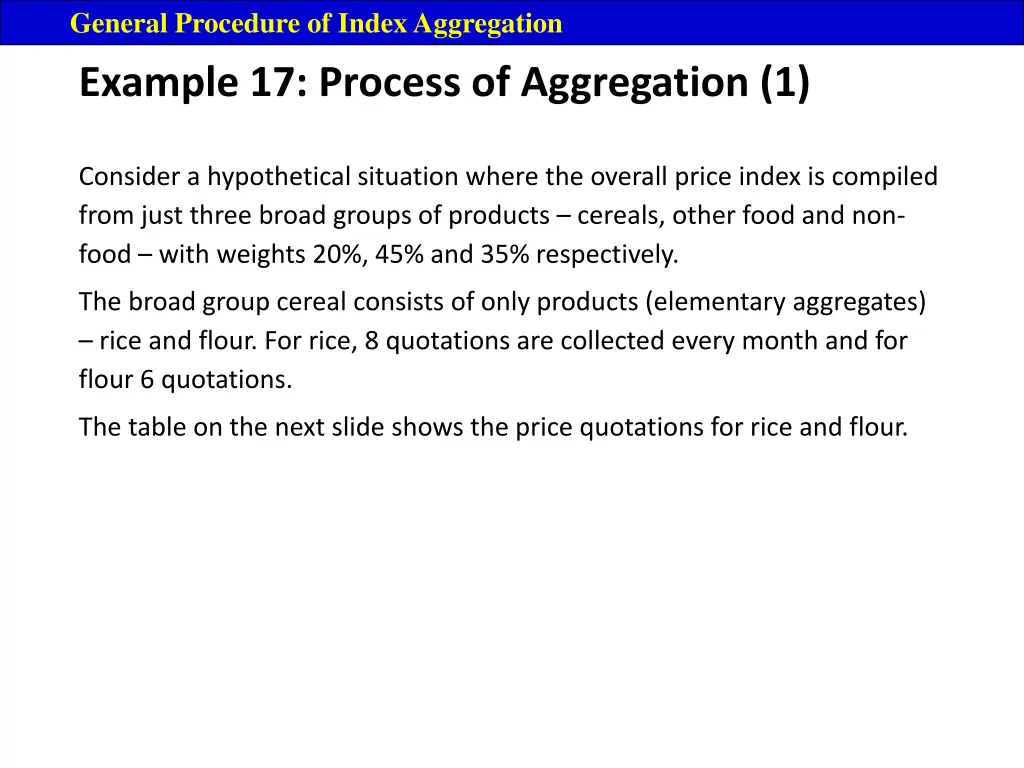 general procedure of index aggregation 15