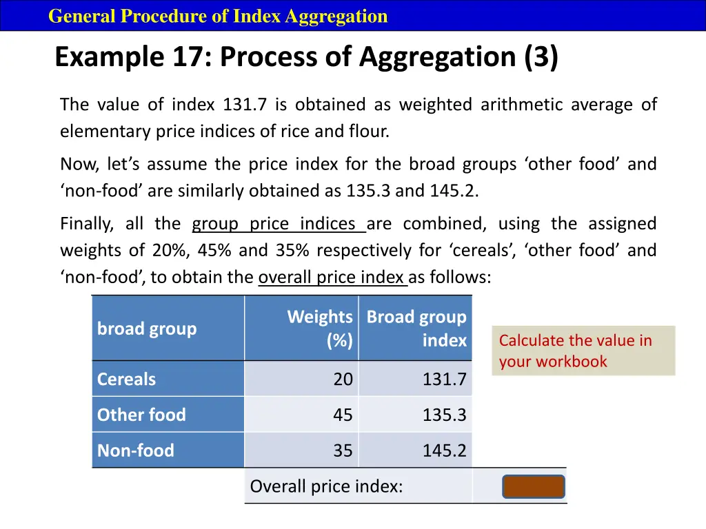 general procedure of index aggregation 18