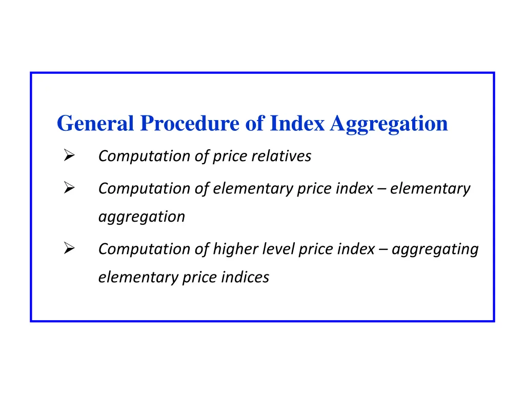 general procedure of index aggregation