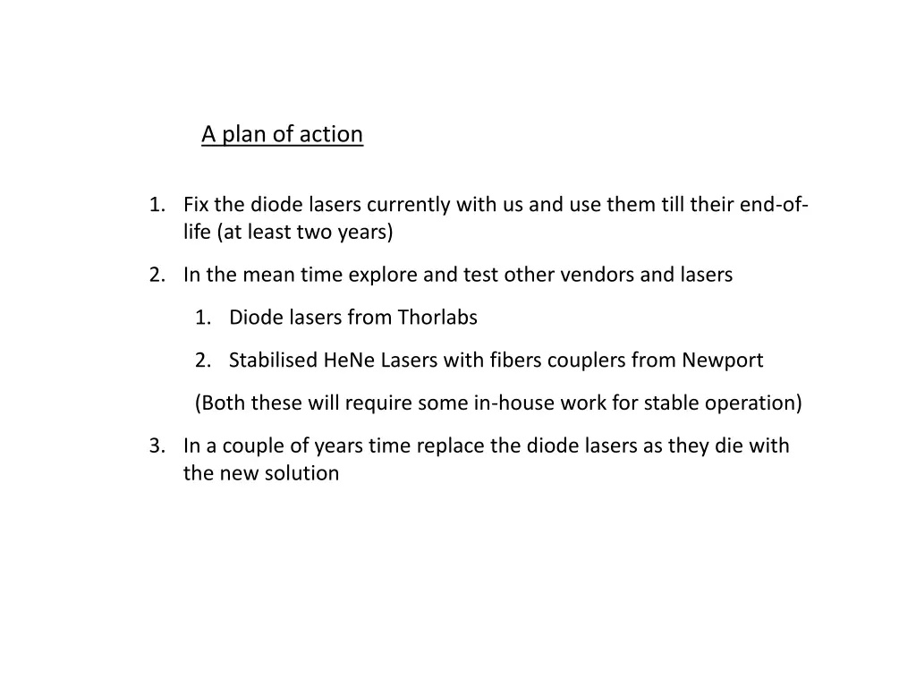 a plan of action