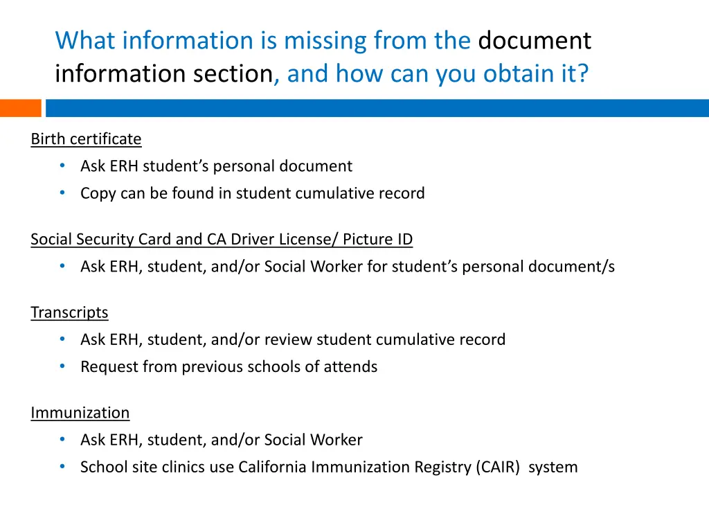 what information is missing from the document