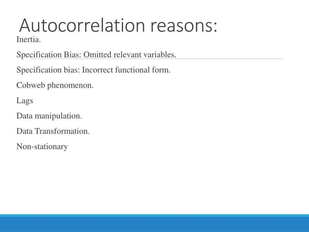 autocorrelation reasons inertia