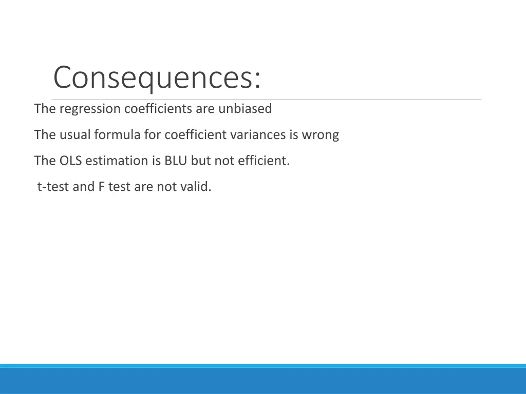 consequences the regression coefficients