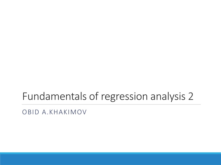 fundamentals of regression analysis 2