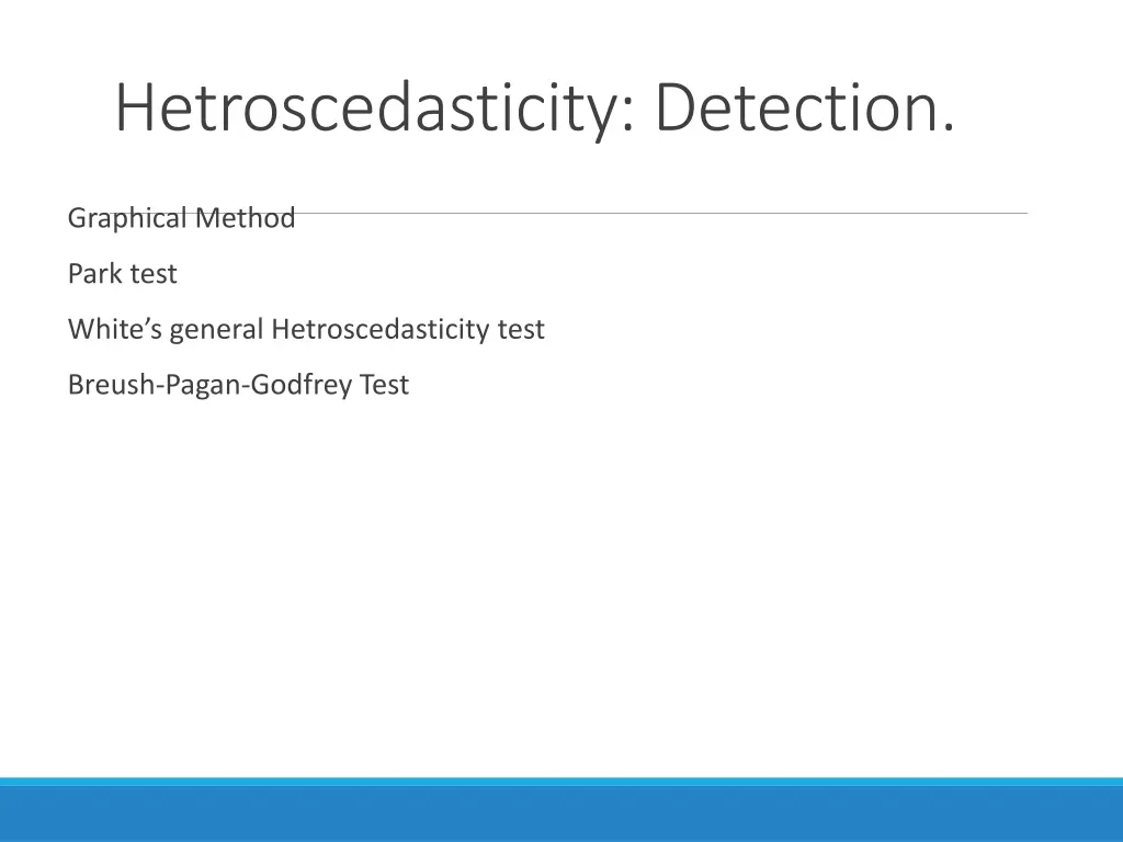 hetroscedasticity detection