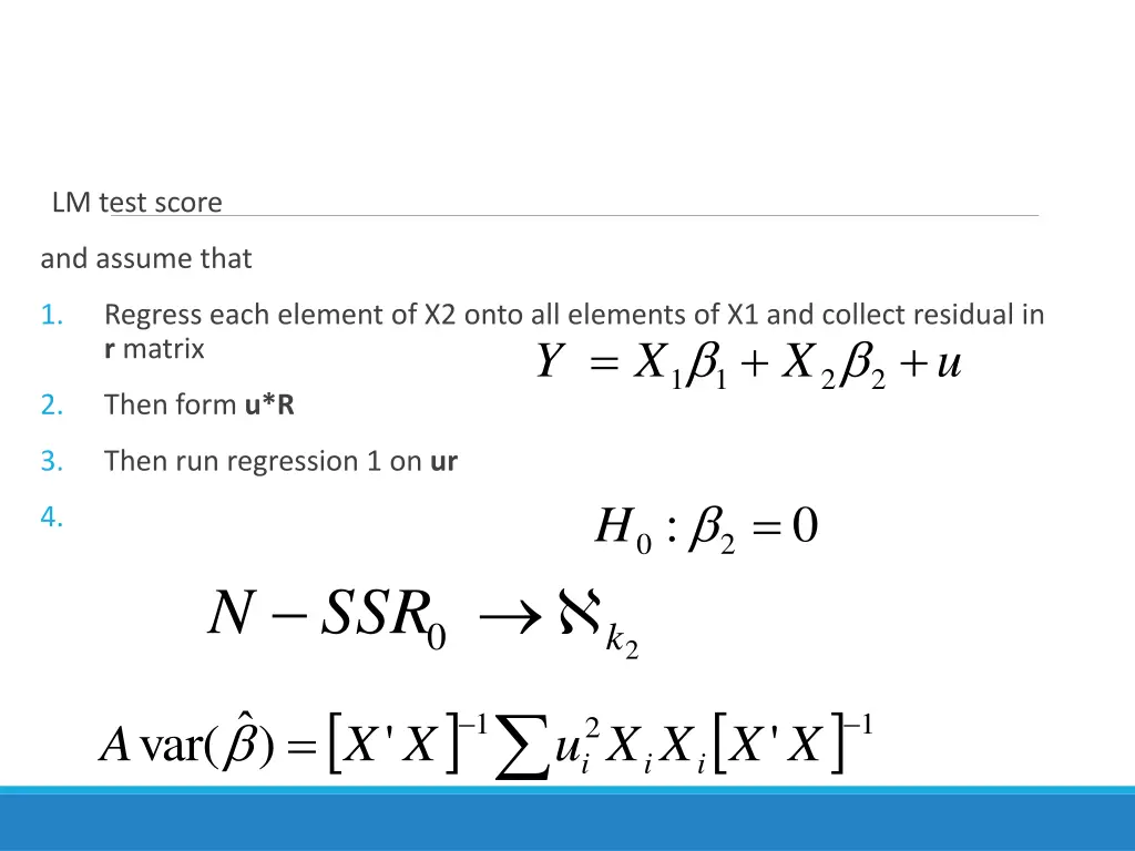 lm test score