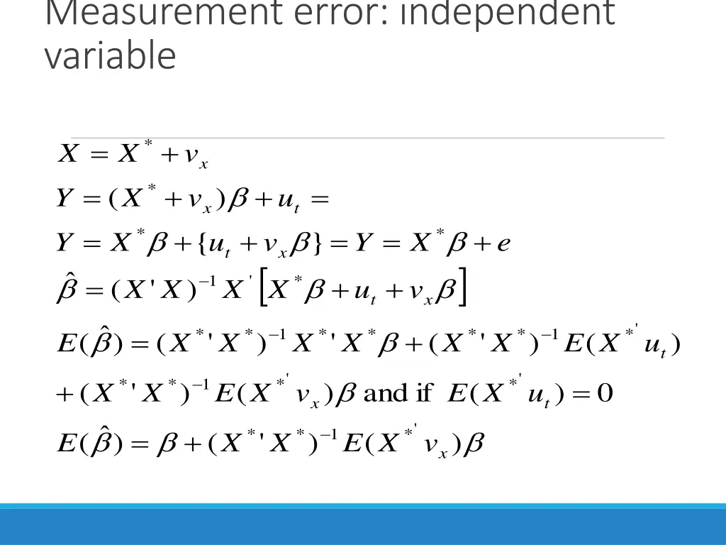 measurement error independent variable