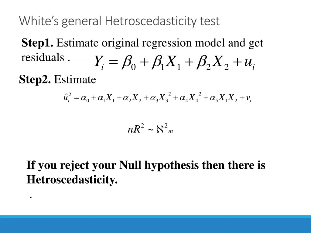 white s general hetroscedasticitytest