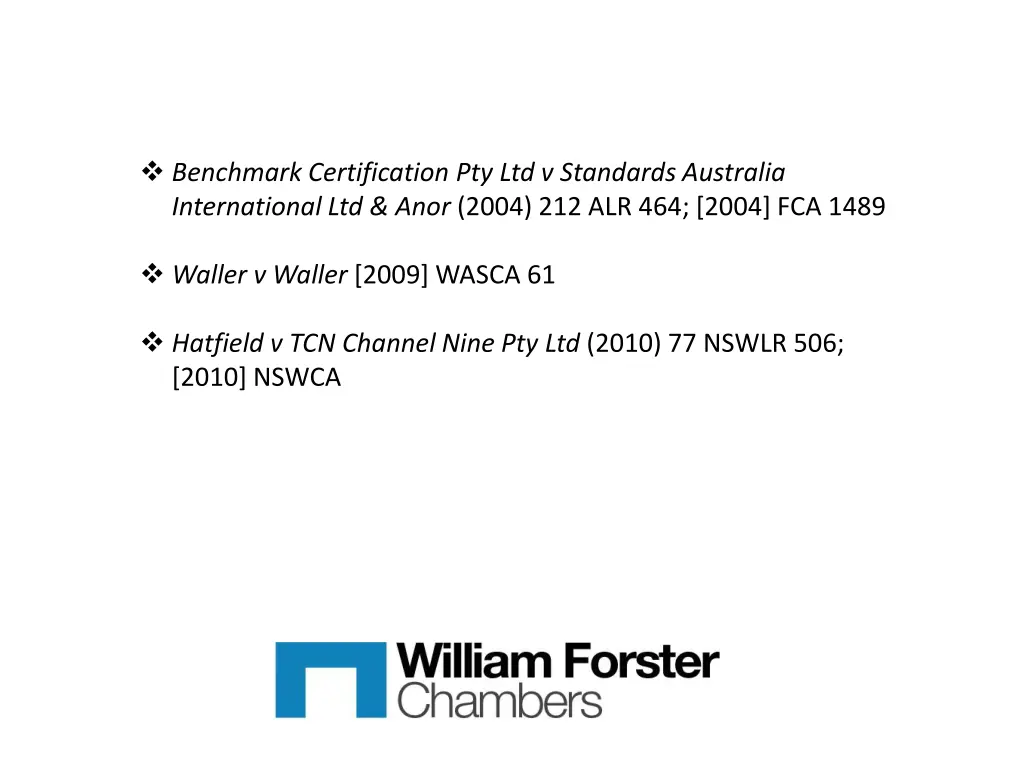 benchmark certification pty ltd v standards