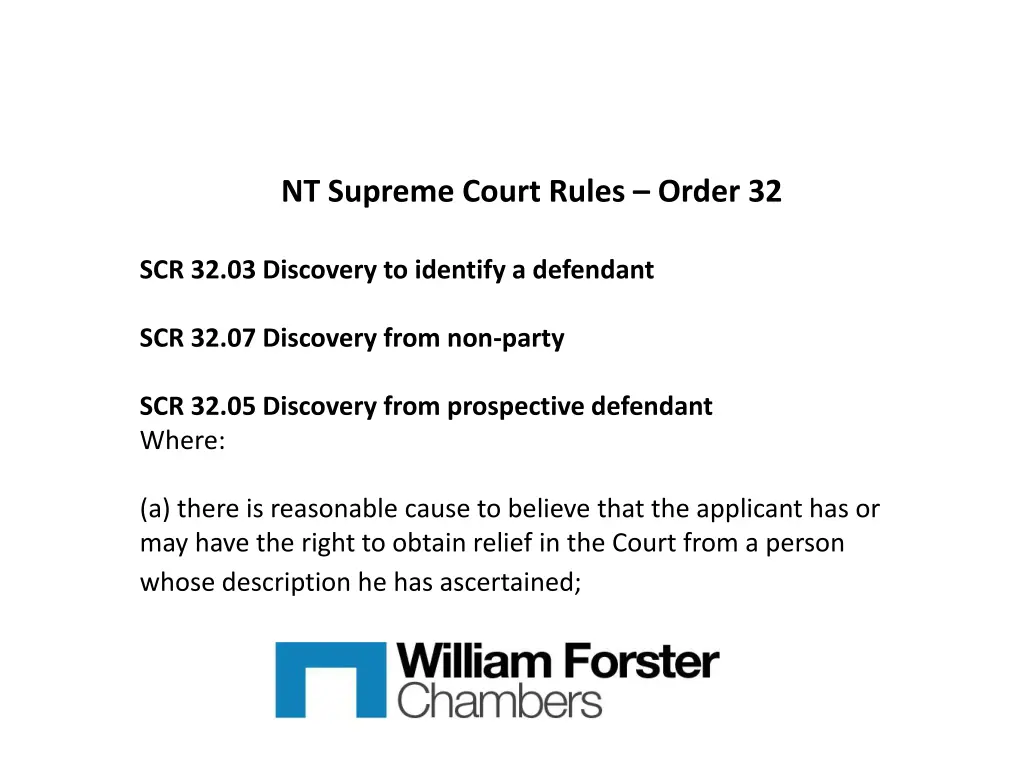 nt supreme court rules order 32