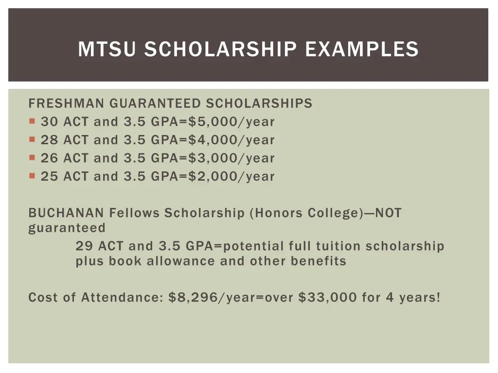 mtsu scholarship examples