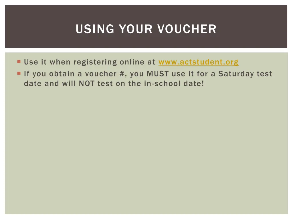 using your voucher