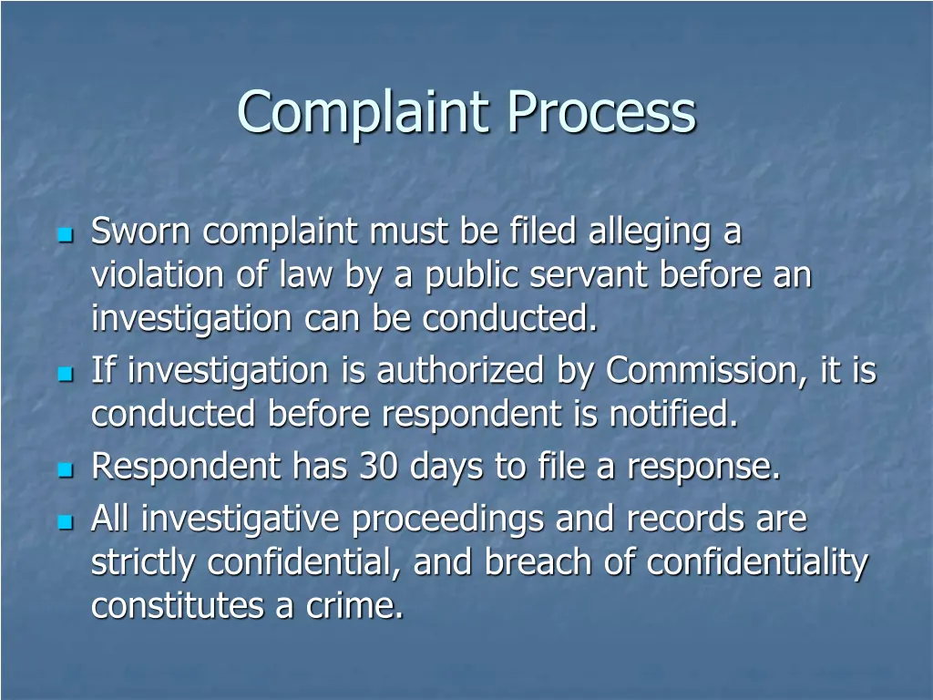 complaint process