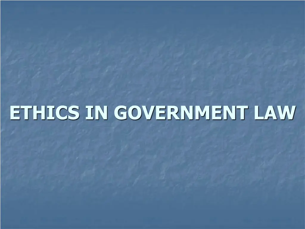 ethics in government law