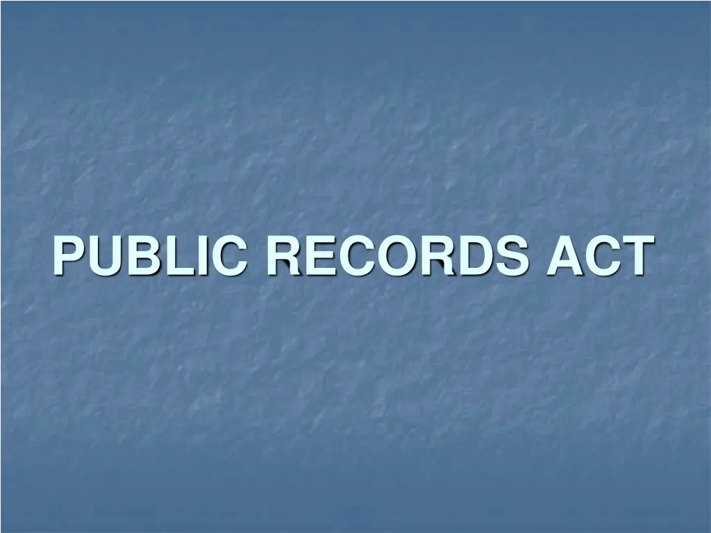 public records act