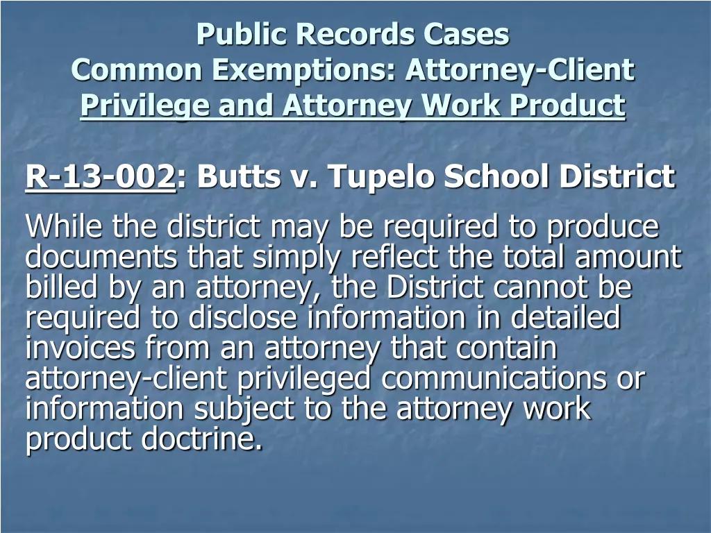 public records cases common exemptions attorney