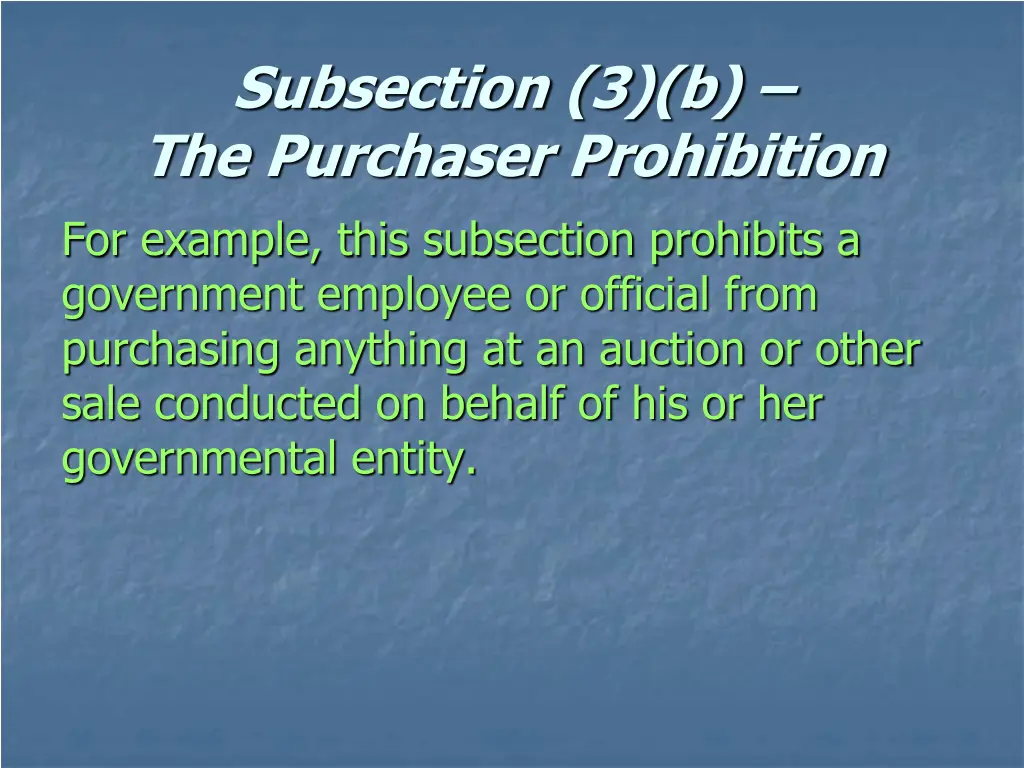 subsection 3 b the purchaser prohibition 1