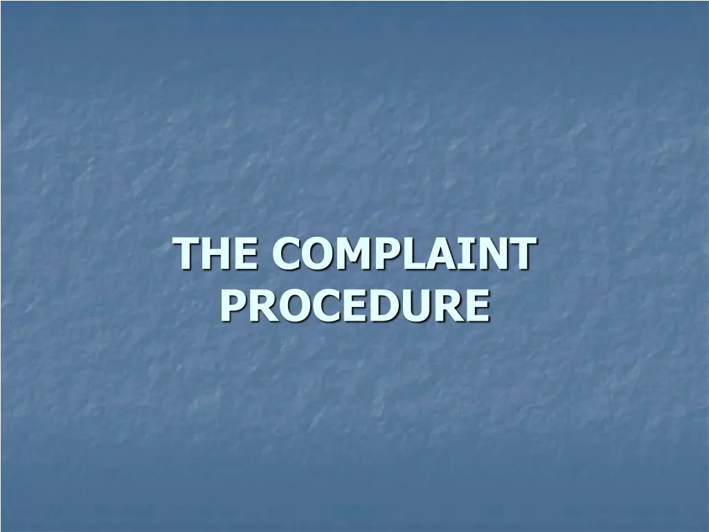 the complaint procedure