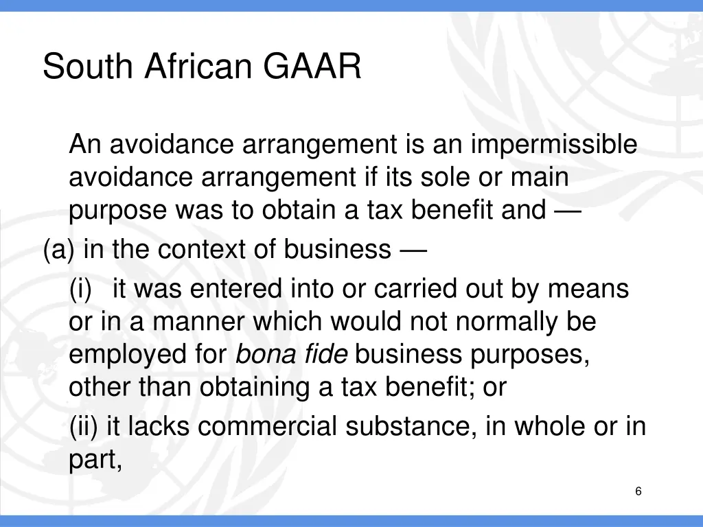 south african gaar