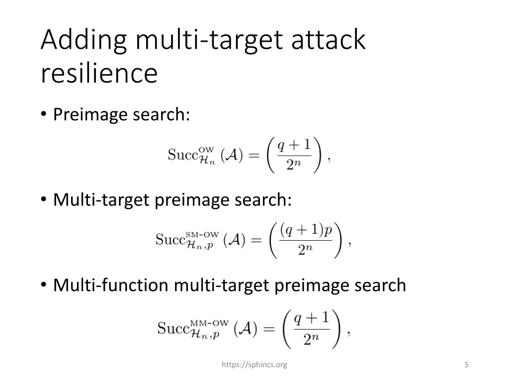 adding multi target attack resilience