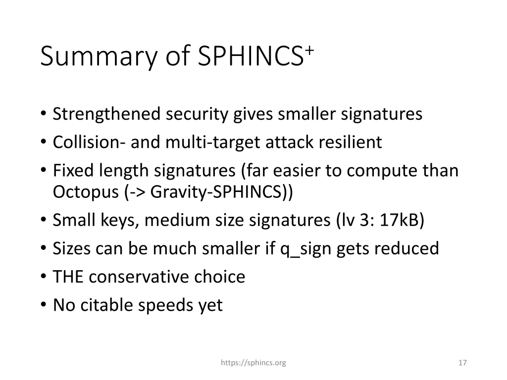 summary of sphincs