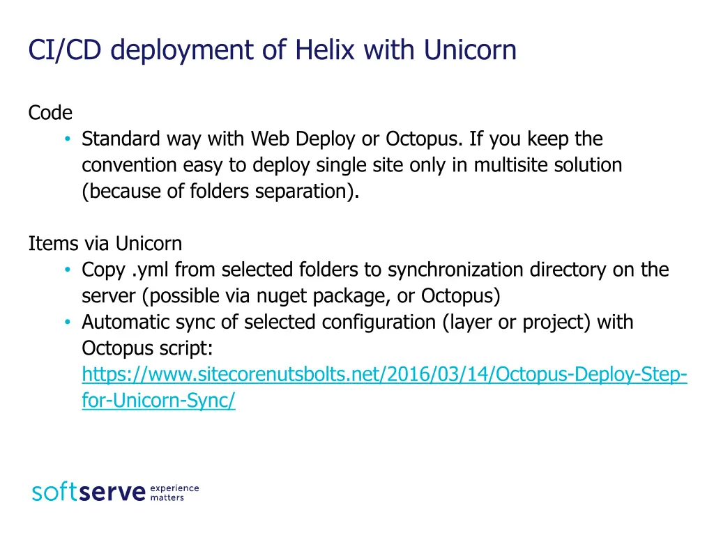 ci cd deployment of helix with unicorn