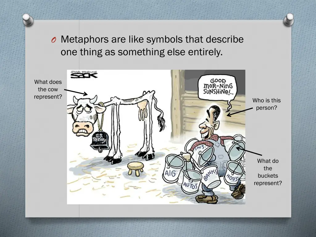 o metaphors are like symbols that describe