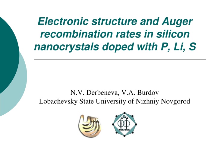 electronic structure and auger recombination