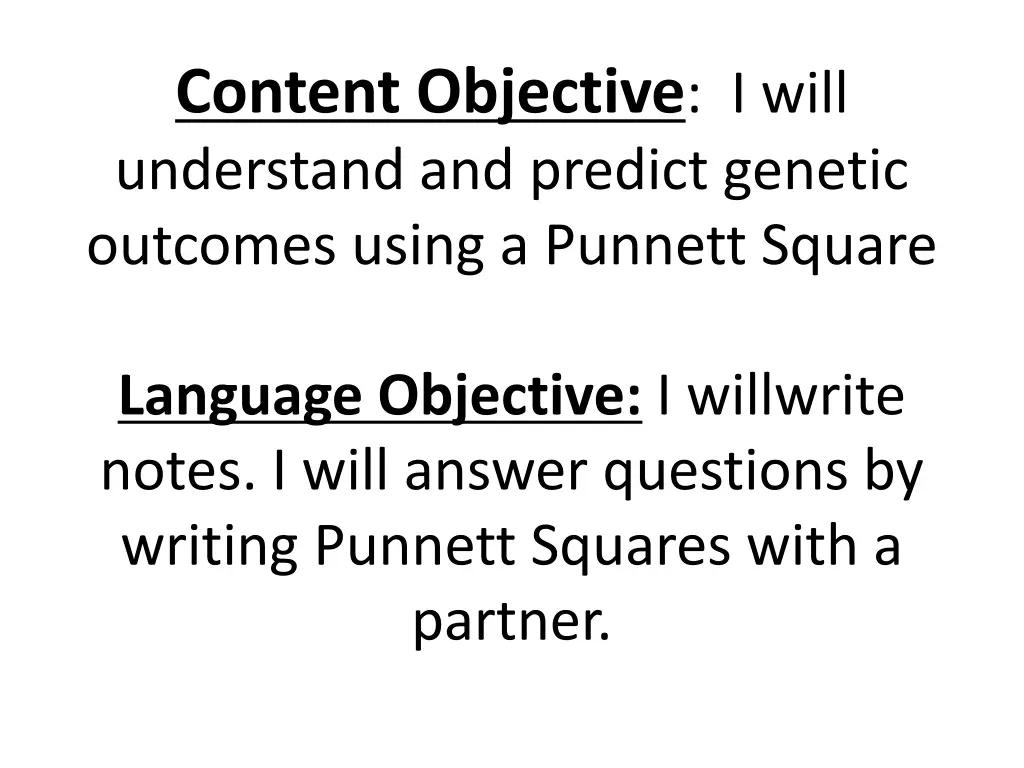 content objective i will understand and predict