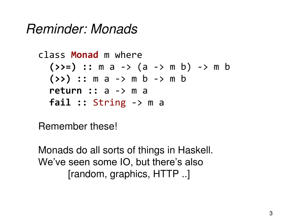 reminder monads